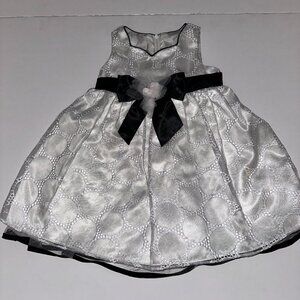 Bonnie Baby White & Black Dressy Dress Layered skirt Size 18 Mo 18m